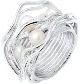 Nenalina Ring zilver / parelwit