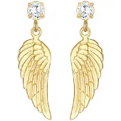Nenalina - Nenalina Oorbellen Dames Oorbellen Vleugels Geluksbedeltje Geloof Betekenis met Zirkonia steentjes in 925 Sterling Zilver Oorbel