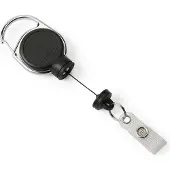 Durable badge reel - 60 cm - Zwart - Inclusief sleutelhouder