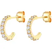 Elli PREMIUM Oorbellen goud / wit