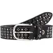 B.belt Studded riem leer 100 cm zwart