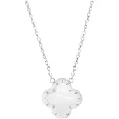 Lenoites Ketting 'Four-leaf Clover 9' zilver
