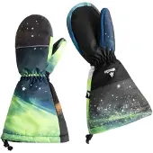 WeeDo Handschoenen 'Cosmo Space' blauw / limoen / zwart / wit