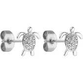 Purelei Oorbellen 'White Turtle' zilver