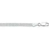 GLAMS armband gourmet dubbel 4,3 mm - Zilver