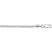 GLAMS ketting vossestaart 2,5 mm 45 cm - Zilver