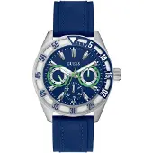 GUESS Analoog horloge 'LETTERMAN' blauw / zilvergrijs / wit