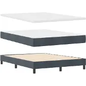 vidaXL Boxspring bed met hoofdeinde Donkergrijs 140 x 190 cm Fluweel