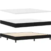 vidaXL Boxspring bed met hoofdeinde Zwart 200 x 200 cm Stof