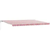vidaXL Uitschuifbare luifel Rood en Wit 500 × 350 cm Stof en Aluminium