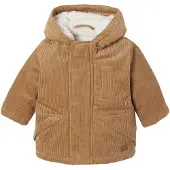 Vertbaudet Babymantel in ribfluweel met voering van imitatiebont