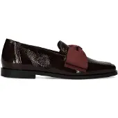 Manfield Burgundy lakleren loafers met strik | Maat 36