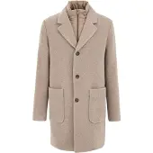 Van Gils - Heren overjas - Regular fit - Beige - wol - Maat: M