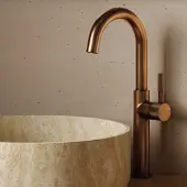 Saniclear Highriser Curved wastafelkraan verouderd messing