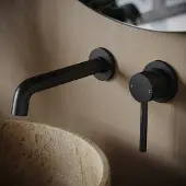 Saniclear Nero Stripes inbouw wastafelkraan zwart mat