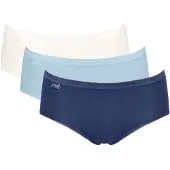 Sloggi Slip ' Basic+ Midi ' lichtblauw / donkerblauw / wit