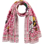Codello Sjaal 'Peanuts' beige / pink / zwart / wit