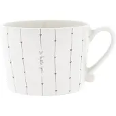Bastion Collections koffiekop 10x8x7cm wit 'hello you'