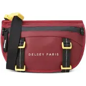 Delsey Schoudertas geel / donkerrood / zwart / wit