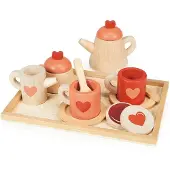 Mentari Keukentje - Theeset Met Dienblad - 23X16X9Cm - Hout - 3 Jaar