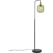 QAZQA Hotel Chic vloerlamp zwart en goud met groen glas - Zuzanna