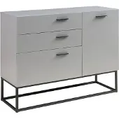 En.casa Sideboard Lavangen commode 75x100x35 cm lichtgrijs en zwart []