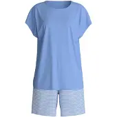 Calida Korte pyjama lichtblauw / wit