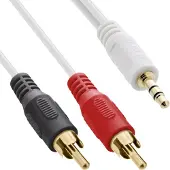 InLine 3,5mm Jack - Tulp stereo audio kabel - wit - 7,5 meter