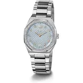 Gc GUESS collectie Z25003L7MF Coussin Sleek Lady horloge, 34mm, blauw/zilver, dameshorloge, nieuw