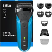 Braun Series 3 310BT scheerapparaat met mesjes, trimmer, zwart, blauw