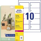 Avery-Zweckform T3001-10 Labels 90 x 50 mm Polyester Wit 100 stuk(s) Niet hechtend Laser (kleur), Laser (zwart/wit)