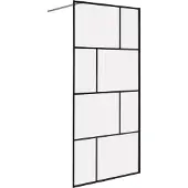 Beliani TAPAJOS - Douchewand - Zwart - Veiligheidsglas