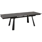 Mendler Eettafel -O59, uitschuifbare eettafel, sintersteen metaal uitschuifbaar 160-242x91cm ~ marmerlook grijs