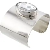 Behave – Bangle – Zilverkleur Transparant – Open – Breed – Statement – Dames