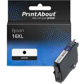 PrintAbout Huismerk Epson 16XL (C13T16314012) Inktcartridge Zwart Hoge capaciteit