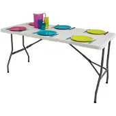 Eurotrail Pavillon S - Campingtafel - 152*71*75cm - Wit/Grijs