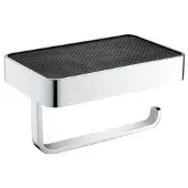 Eastbrook Vercelli messing toiletrolhouder met leren plankje chroom
