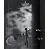 Saniclear Plus Stripes inbouw regendouche met 30cm hoofddouche en muurarm chroom
