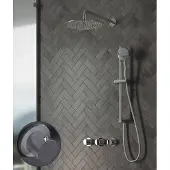Saniclear Plus Stripes inbouw regendouche met 30cm hoofddouche, muurarm en glijstang chroom