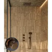 Saniclear Plus Stripes inbouw regendouche met inbouw douchekop 30x30cm verouderd messing
