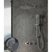 Saniclear Plus Curved inbouw regendouche met 30cm hoofddouche, muurarm en glijstang chroom