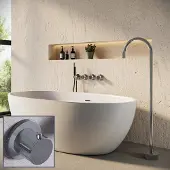 Saniclear Plus Stripes Pro inbouw badkraan met vrijstaande uitloop chroom