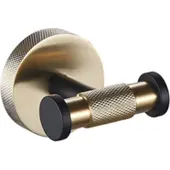 Eastbrook Catania messing handdoekhaak dubbel zwart mat en messing geborsteld