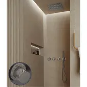 Saniclear Plus Curved inbouw regendouche met inbouw douchekop 30x30cm en staafhanddouche RVS