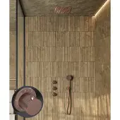 Saniclear Plus Stripes inbouw regendouche met inbouw douchekop 30x30cm geborsteld koper