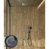 Saniclear Plus Stripes inbouw regendouche met inbouw douchekop 30x30cm en glijstang chroom