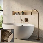 Saniclear Antique Curved Pro inbouw badkraan rond met vrijstaande uitloop verouderd messing
