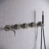 Saniclear Plus Stripes Pro inbouw badkraan met 20cm uitloop RVS