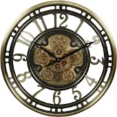 Fresco Wandklok Ø 53,5 cm – Modern Goud – Bewegende Tandwielen – Industrieel & Stil Uurwerk