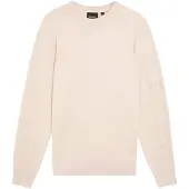 Lyle & Scott Mesh Logo Crew Neck Trui - Wit